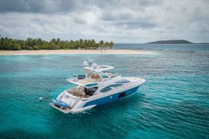 64' Azimut Flybridge Exterior on Beach