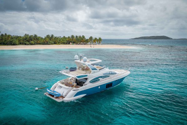 64' Azimut Flybridge Exterior on Beach