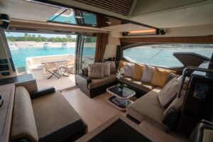 64' Azimut Flybridge Interior Sitting Area